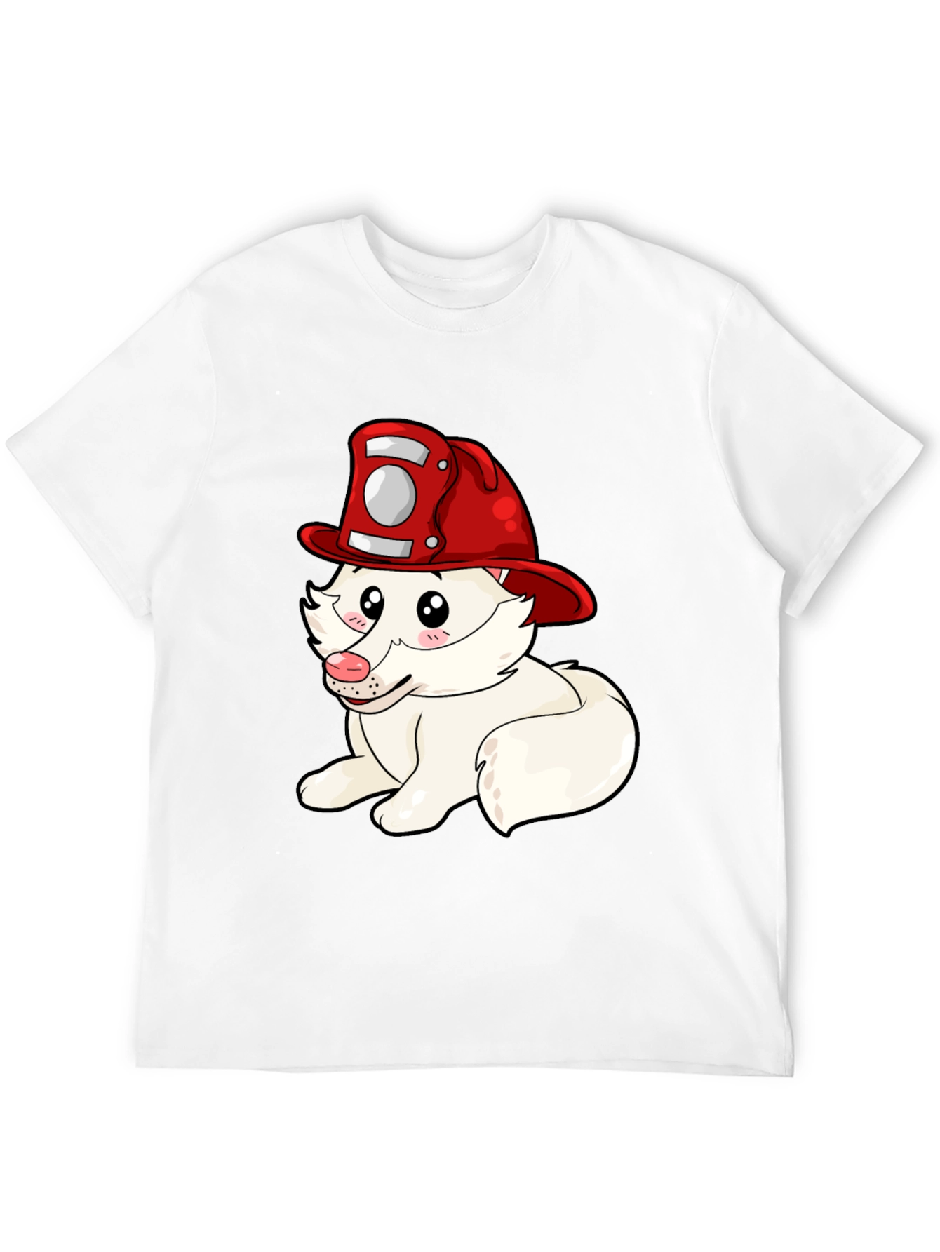 Firefighter Puppy T-Shirt - Cute Cartoon Dog Tee