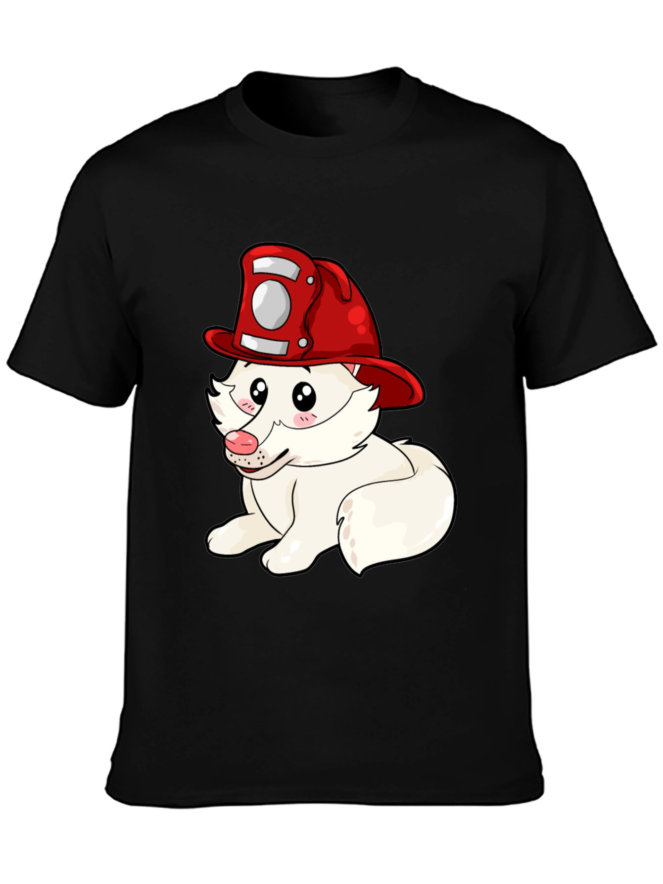 Firefighter Puppy T-Shirt - Cute Cartoon Dog Tee