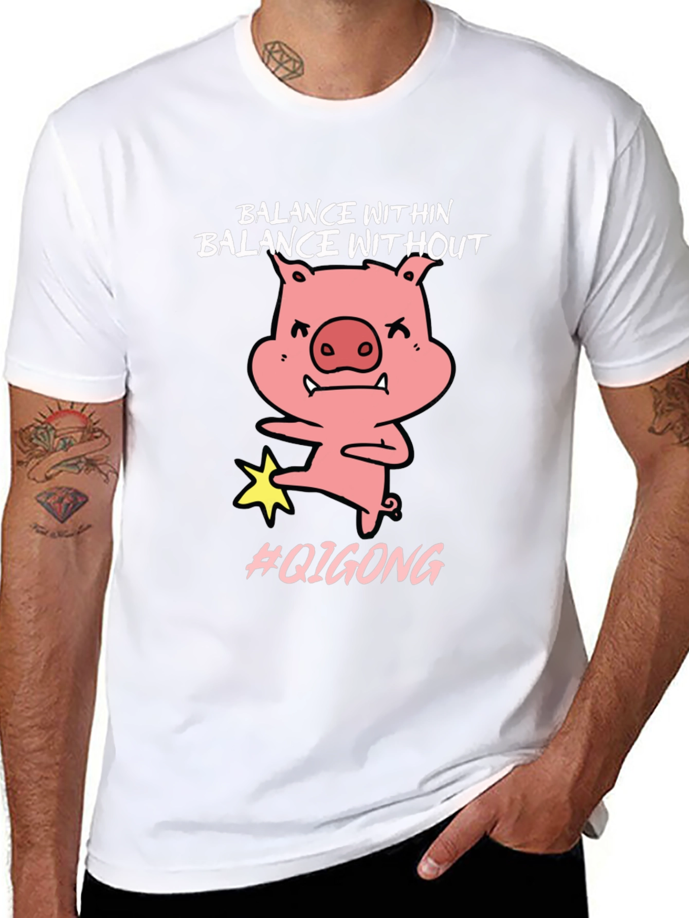 Balance Within Funny Pig Qigong T-Shirt