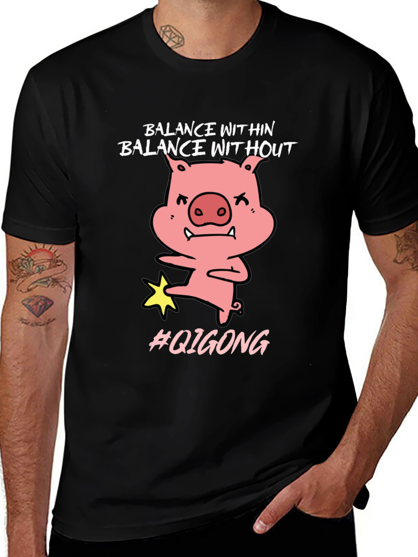 Balance Within Funny Pig Qigong T-Shirt