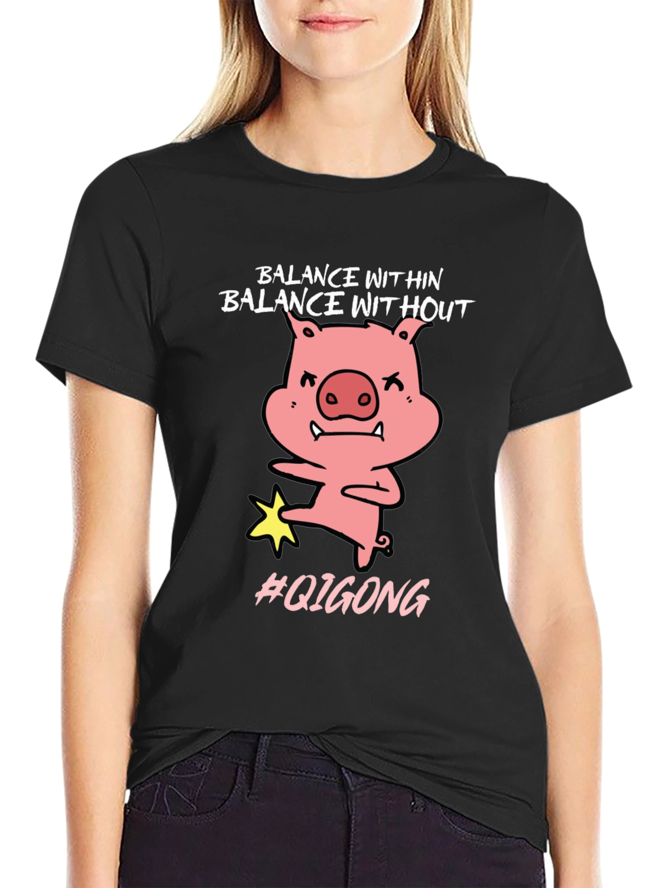 Balance Within Funny Pig Qigong T-Shirt