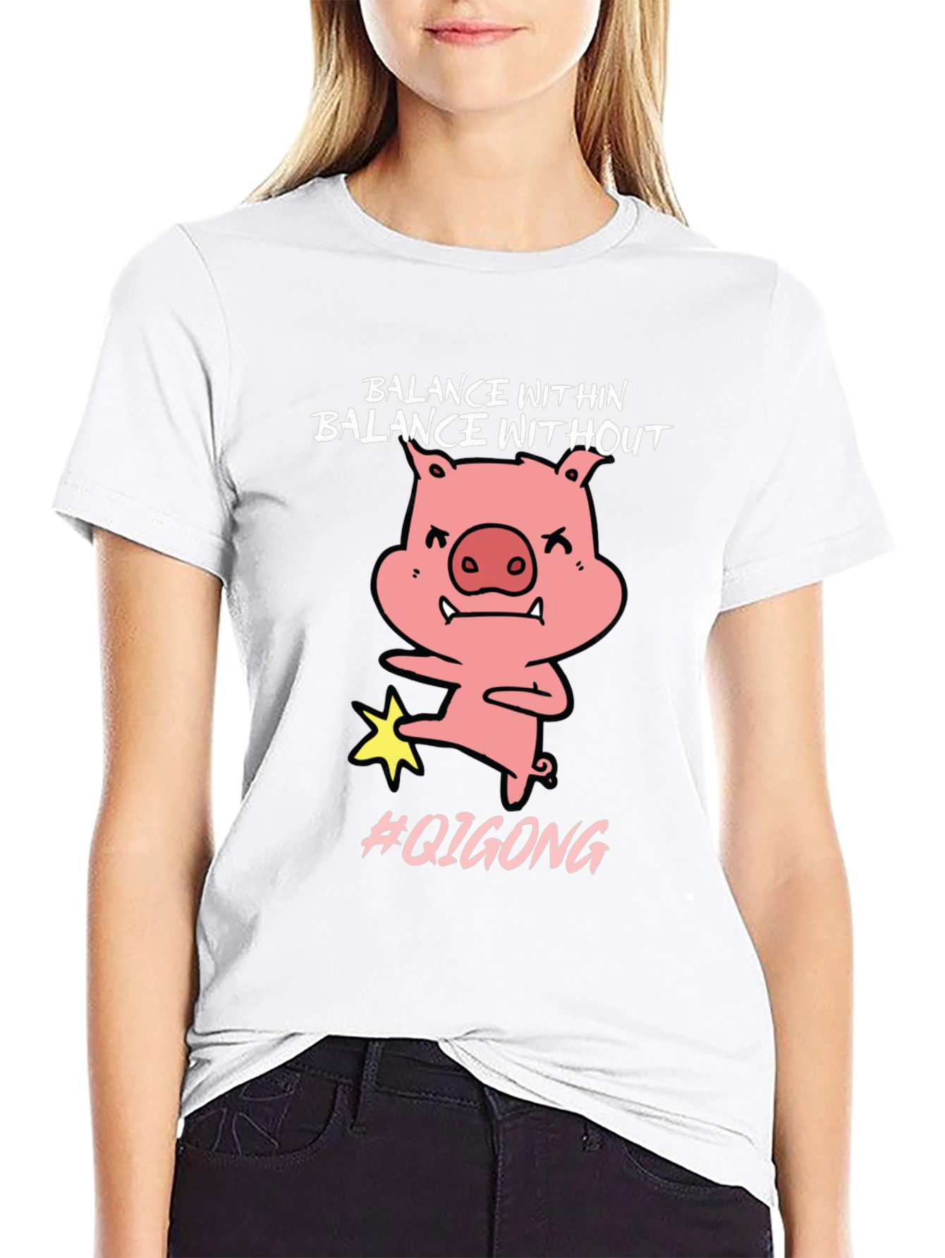 Balance Within Funny Pig Qigong T-Shirt