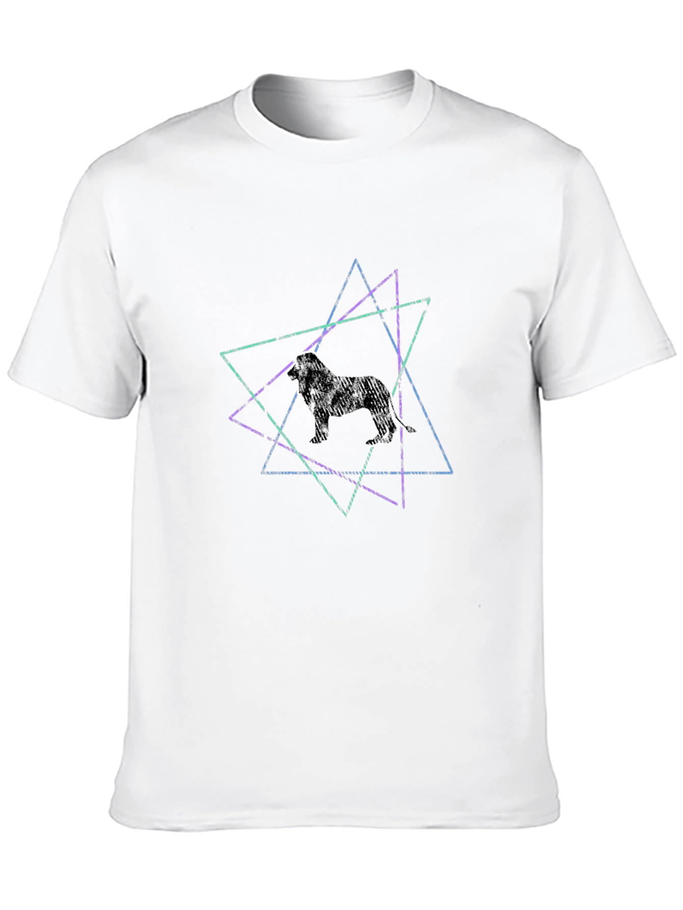 Geometric Lion Graphic Tee - Trendy Casual Style