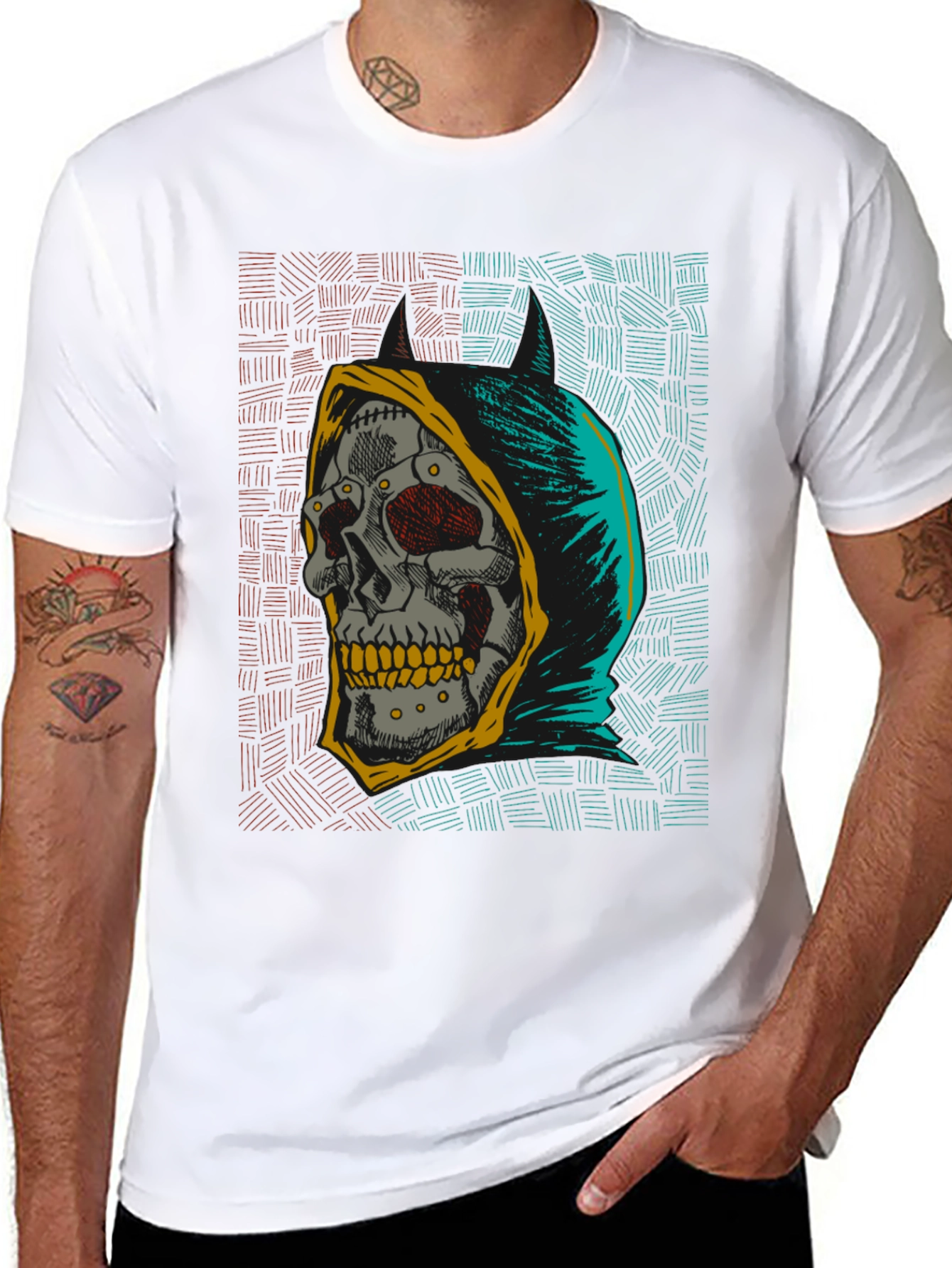 Grim Reaper Skull Graphic Tee - Edgy Streetwear