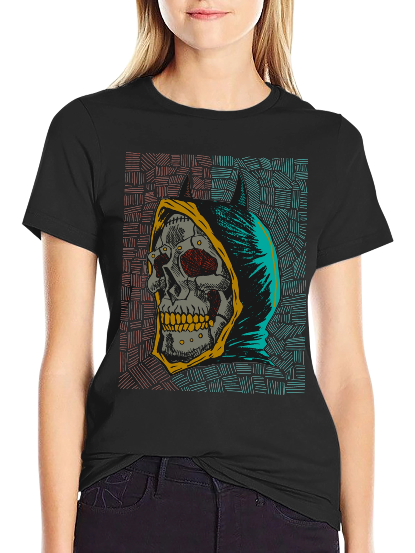 Grim Reaper Skull Graphic Tee - Edgy Streetwear