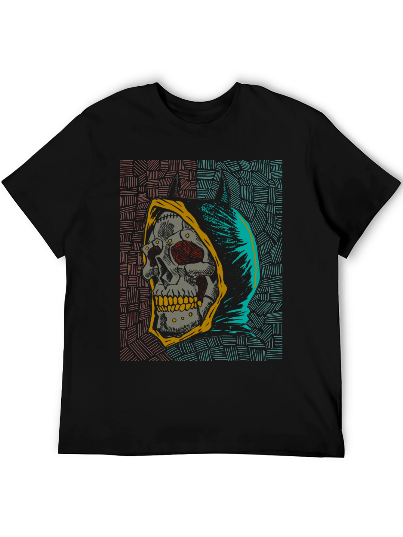Grim Reaper Skull Graphic Tee - Edgy Streetwear