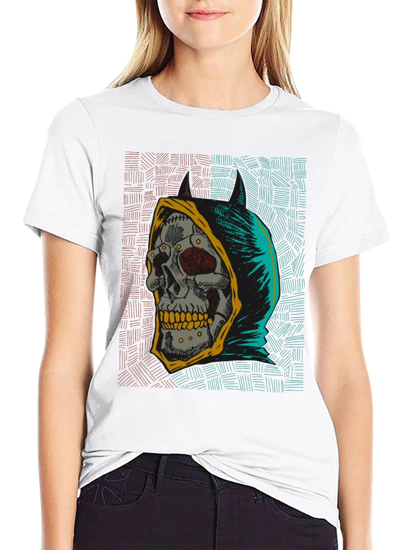 Grim Reaper Skull Graphic Tee - Edgy Streetwear