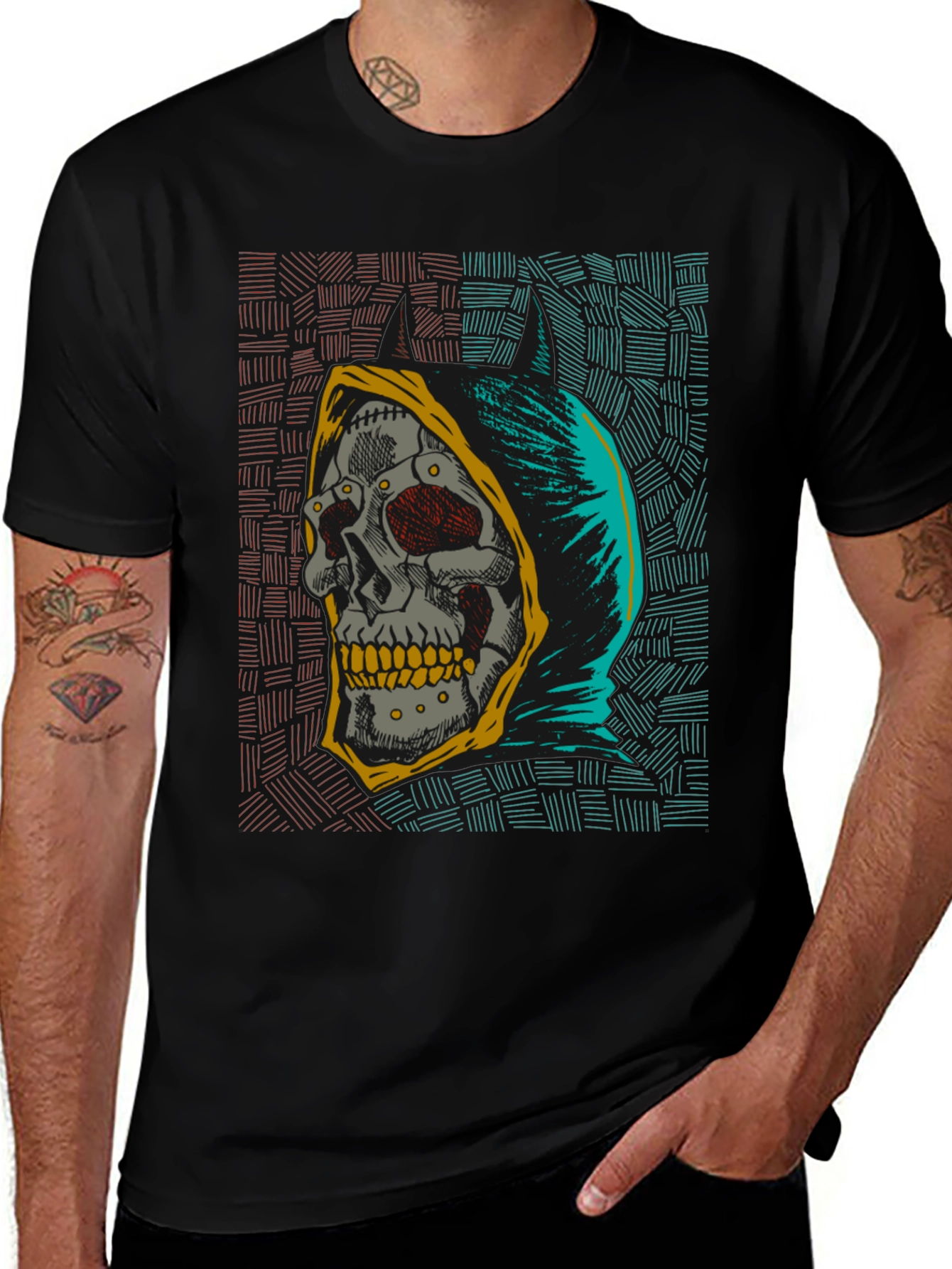 Grim Reaper Skull Graphic Tee - Edgy Streetwear