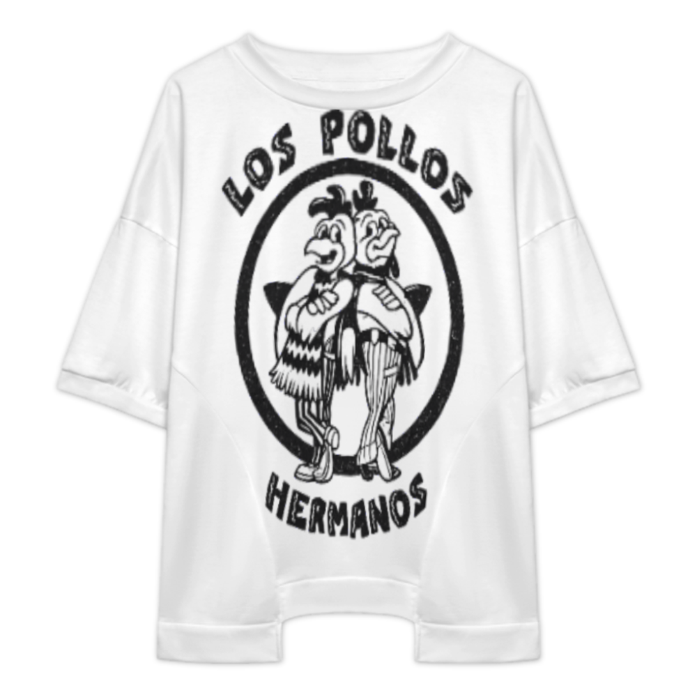 Vintage Chicken Brothers Graphic Oversized Tee, Retro Cartoon Inspired Streetwear Shirt, Distressed Monochrome Casual Loose Fit Top(z505)