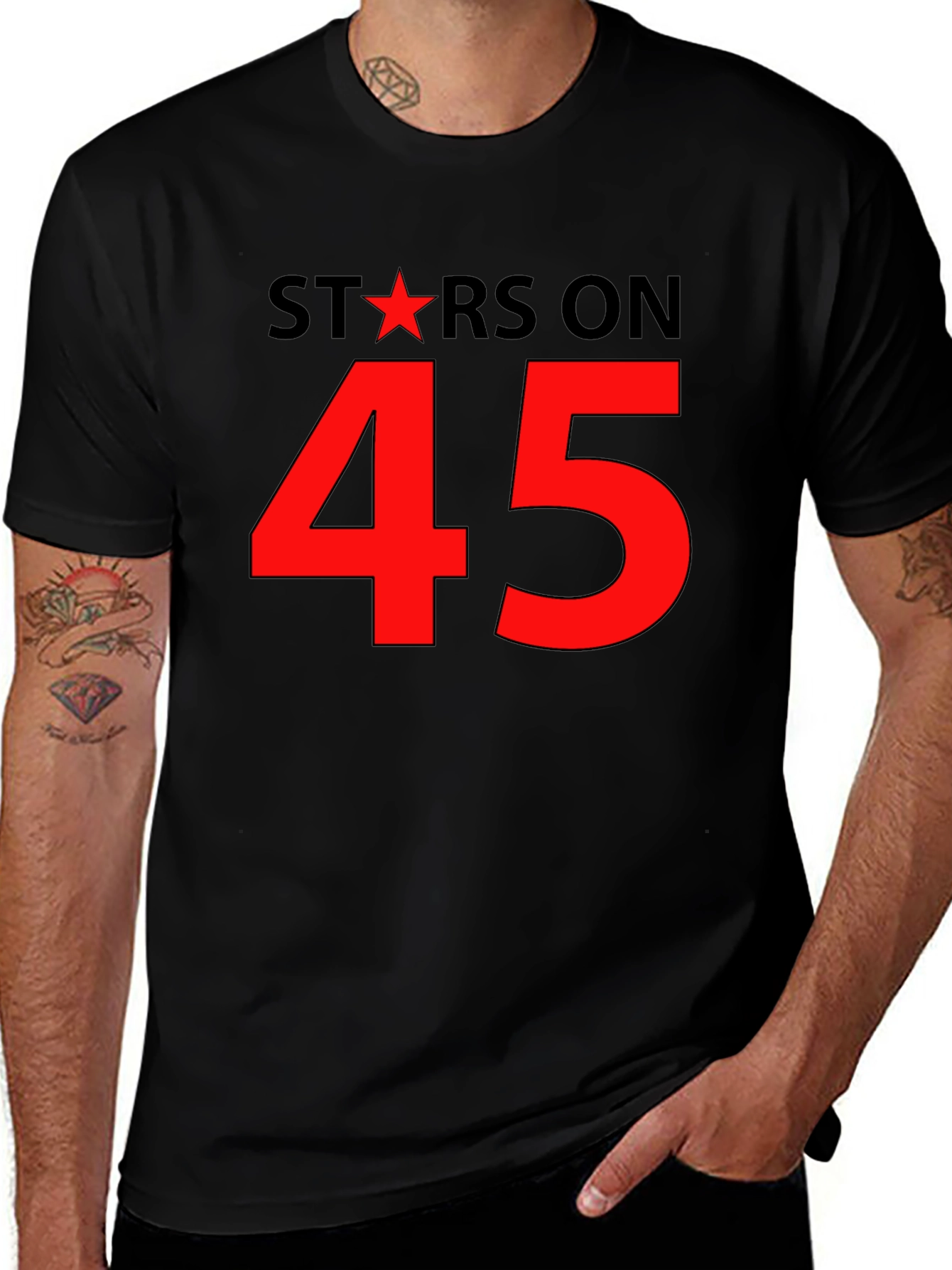 Stars on 45 Black T-Shirt