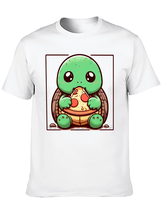 Turtle Eating Pizza Graphic T-Shirt