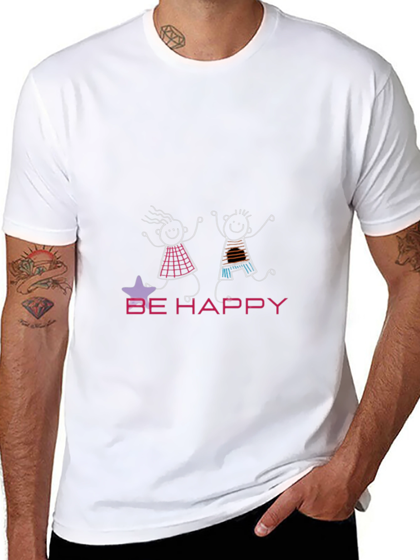 Be Happy Graphic Tee - Fun Unisex T-Shirt
