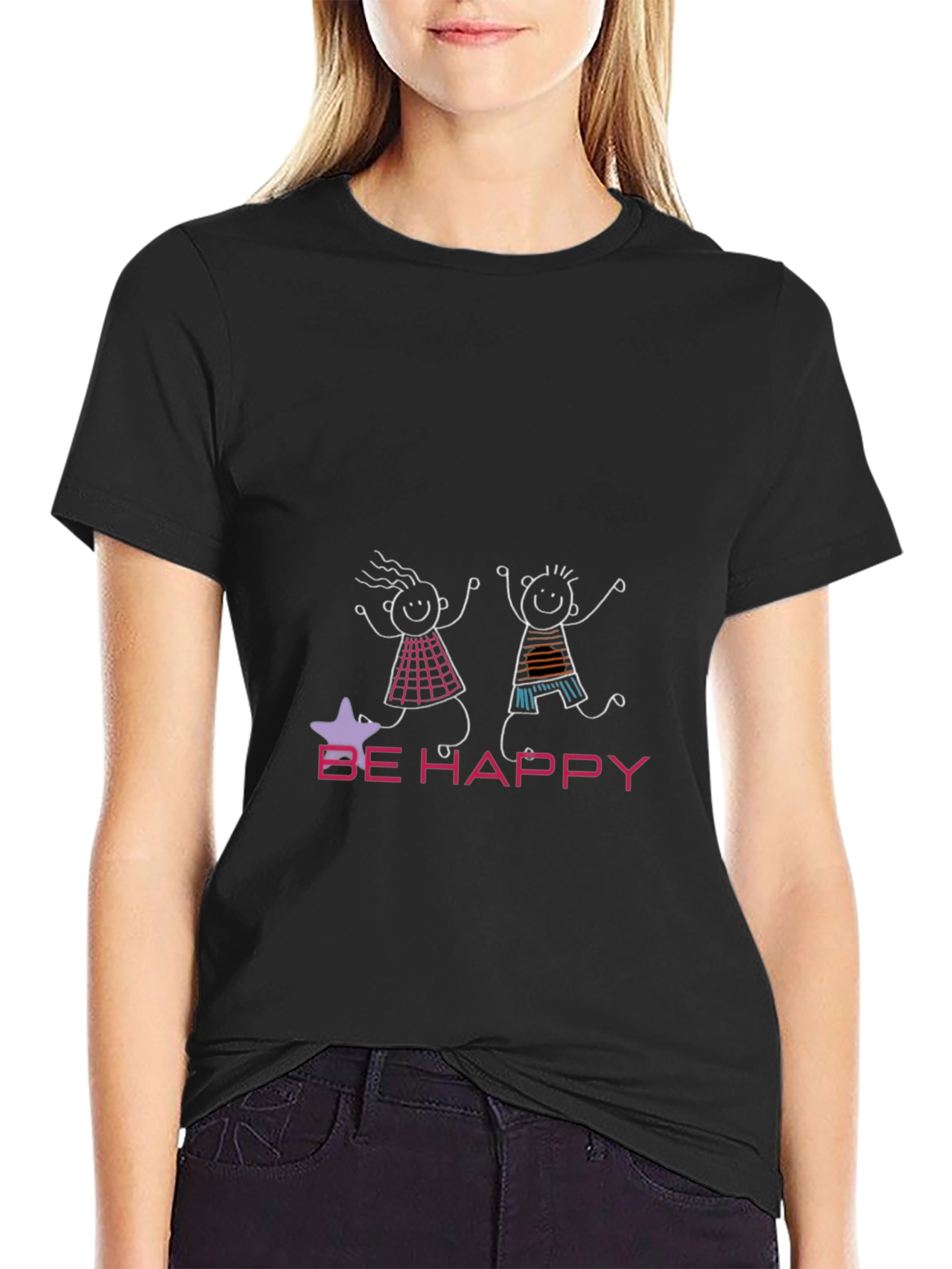 Be Happy Graphic Tee - Fun Unisex T-Shirt