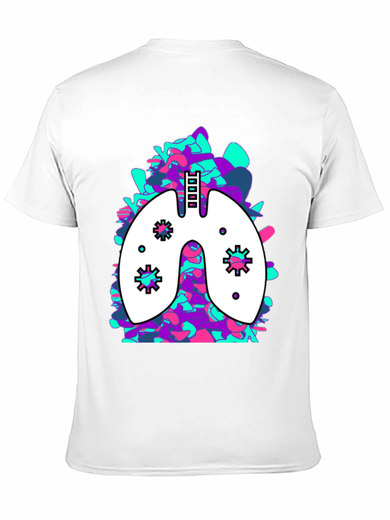 Lung Art Black T-Shirt: Abstract Organ Tee