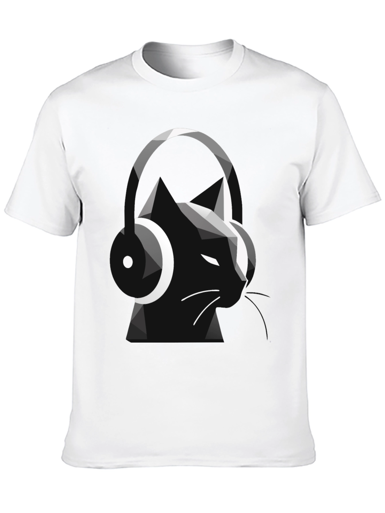 Cat DJ Graphic Tee - Stylish Black T-Shirt