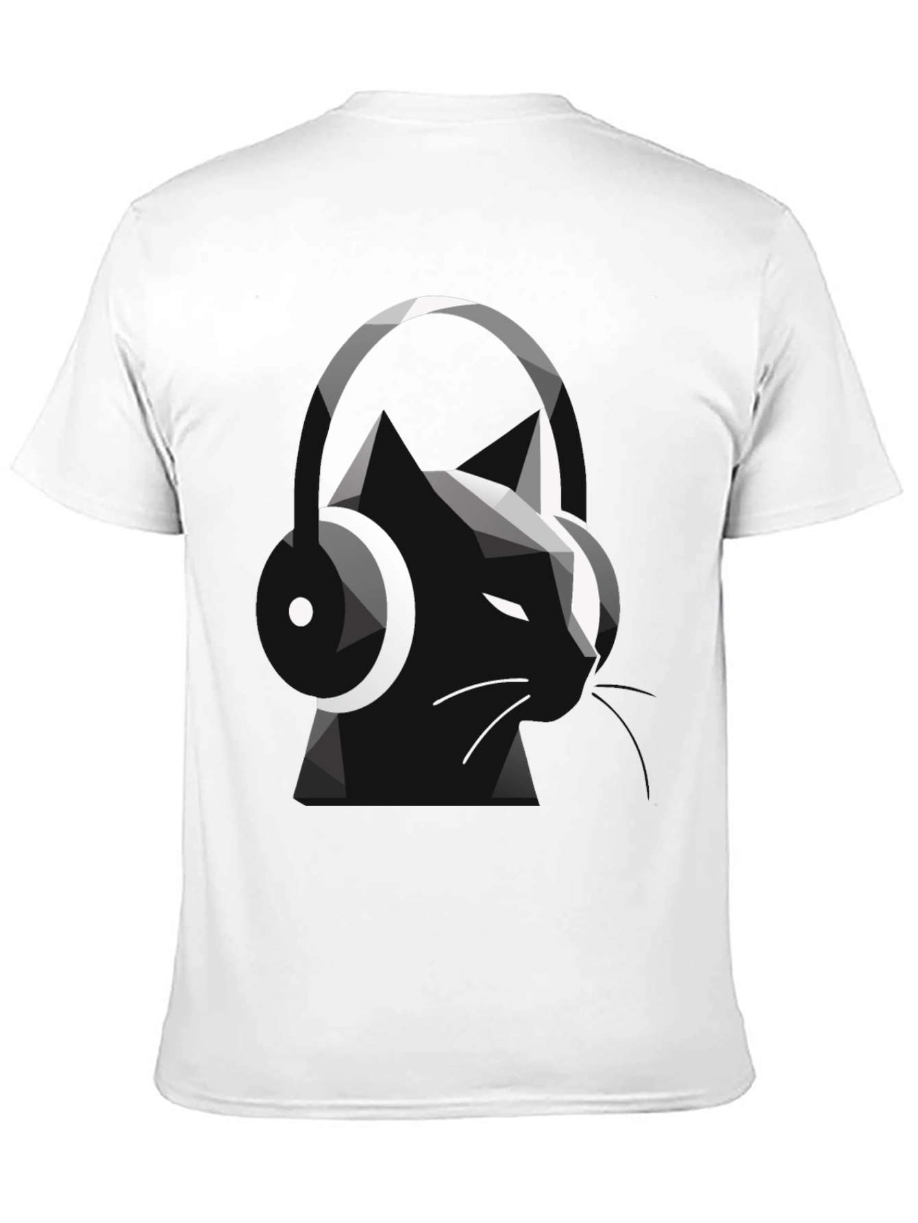 Cat DJ Graphic Tee - Stylish Black T-Shirt