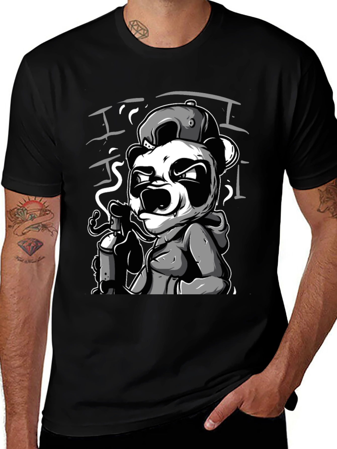 Cool Panda Graphic Print T-Shirt