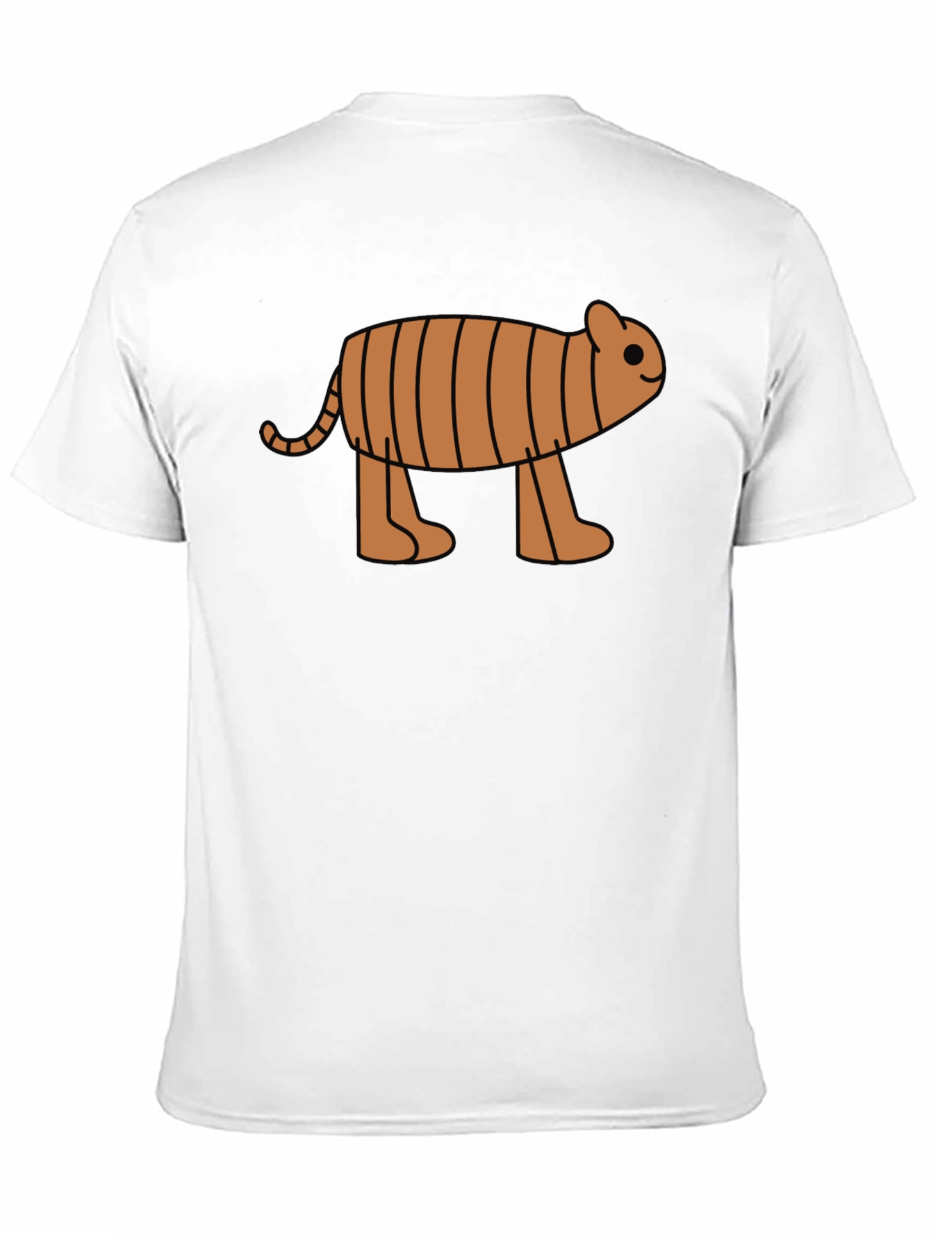 Cartoon Tiger Graphic Tee -  Black Cotton T-Shirt