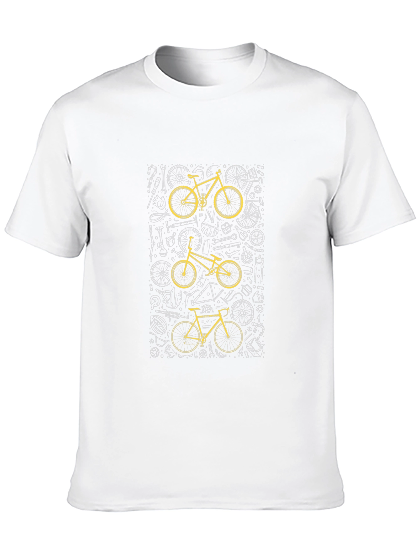 Cool Bicycle Print Black T-Shirt