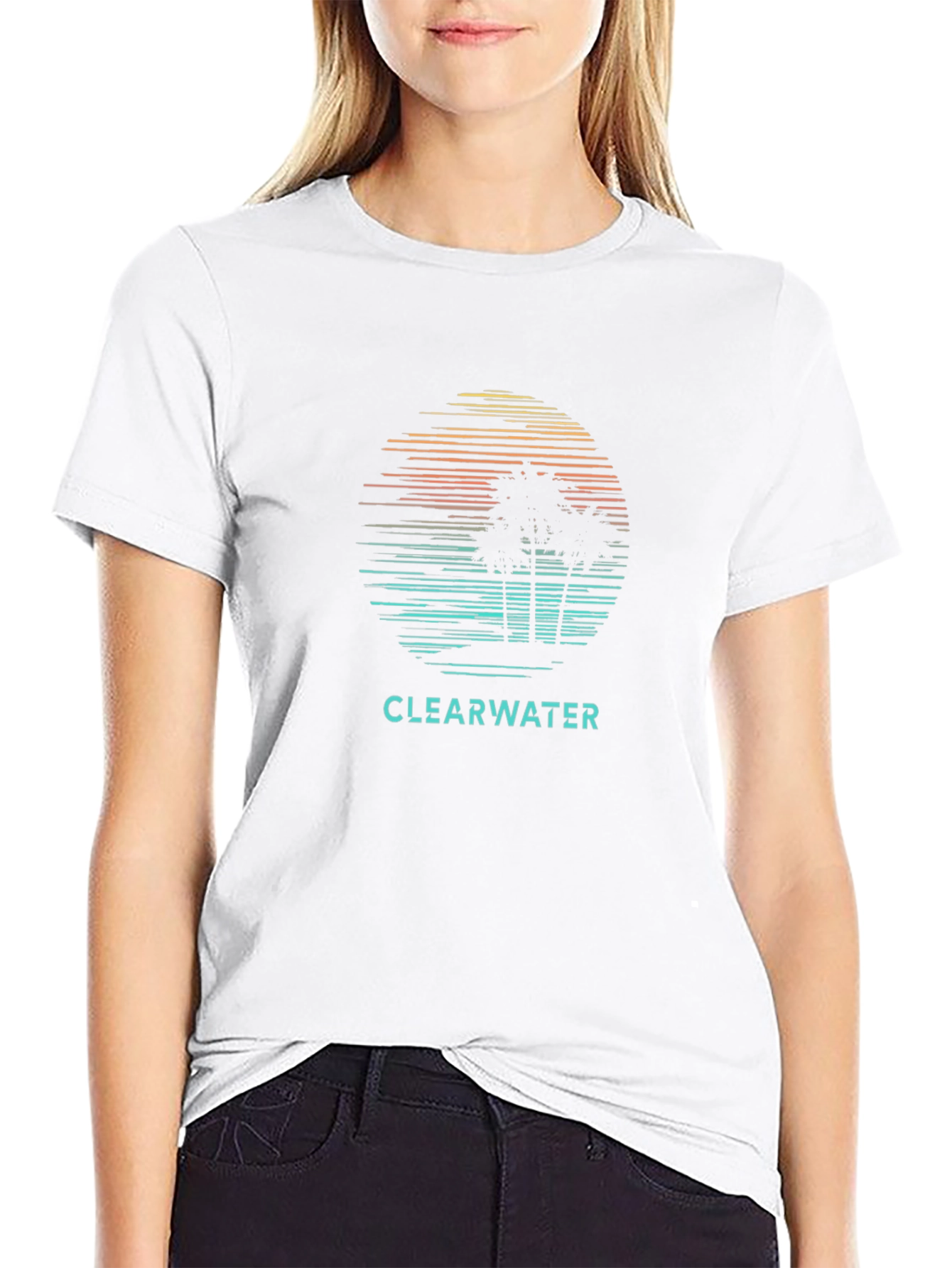 Clearwater Palm Tree Sunset Graphic Tee