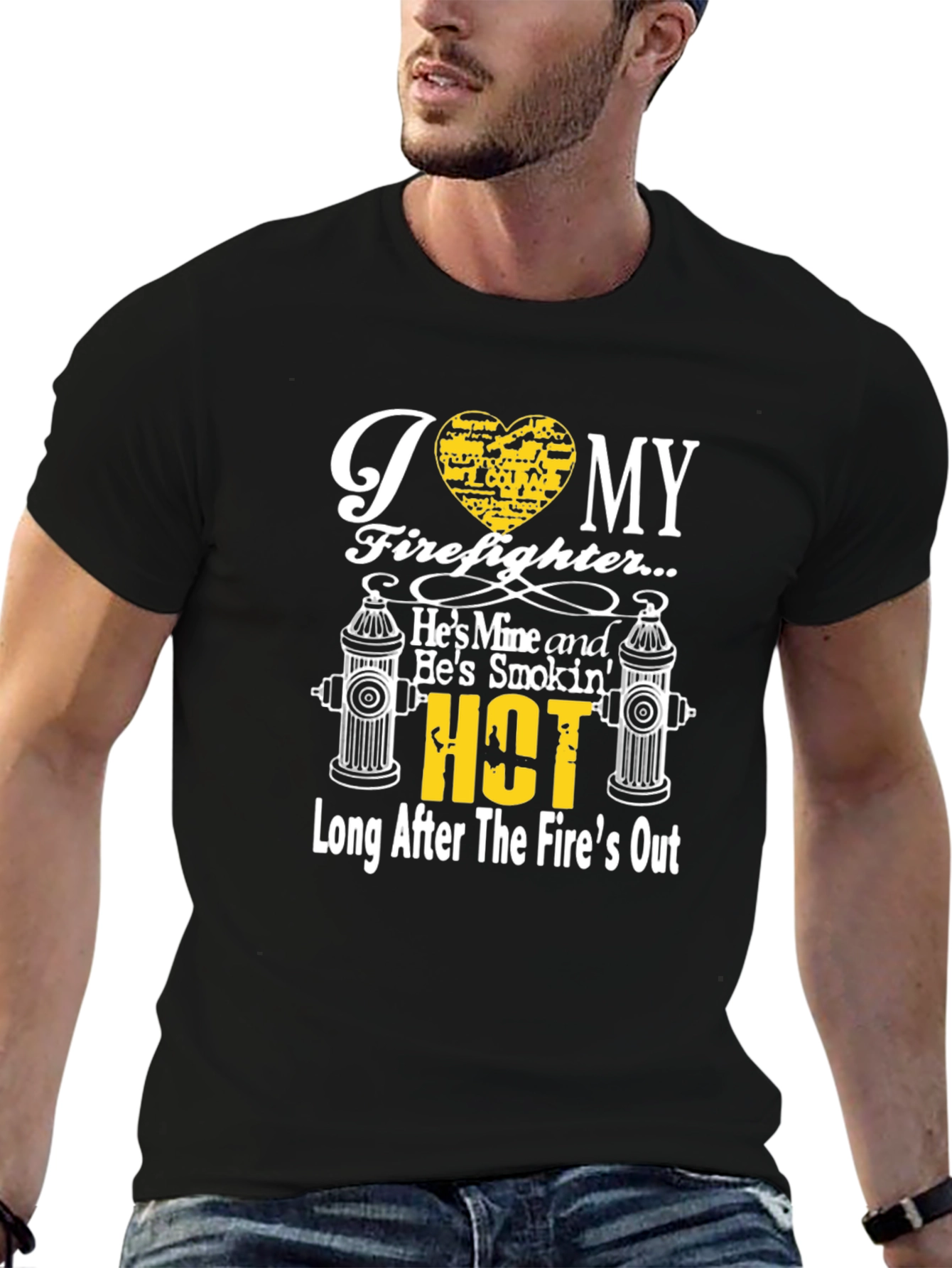 I Heart My Firefighter Graphic T-Shirt