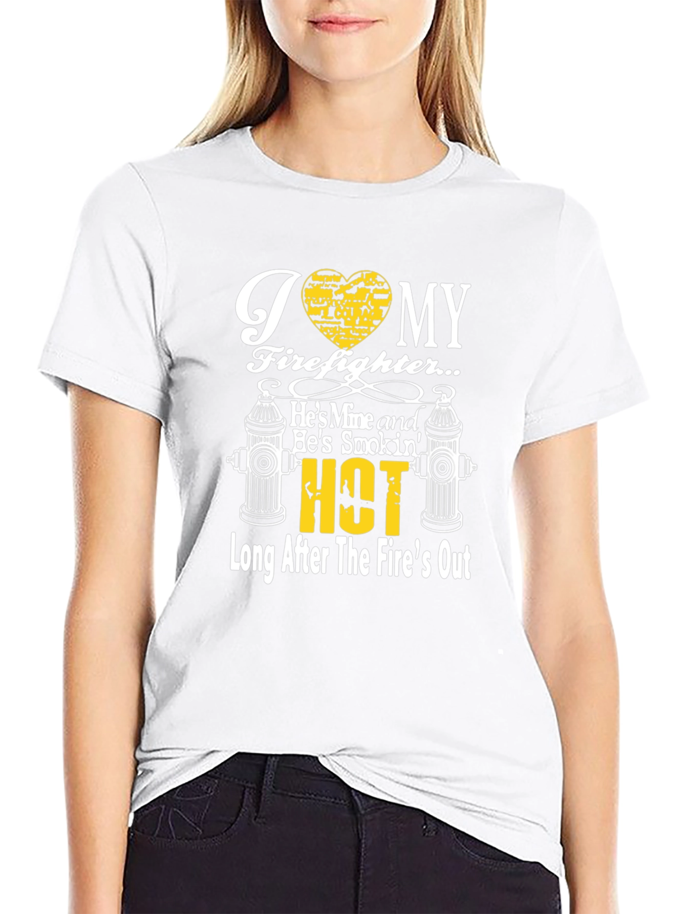 I Heart My Firefighter Graphic T-Shirt