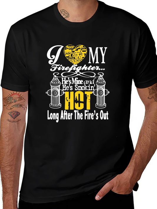 I Heart My Firefighter Graphic T-Shirt