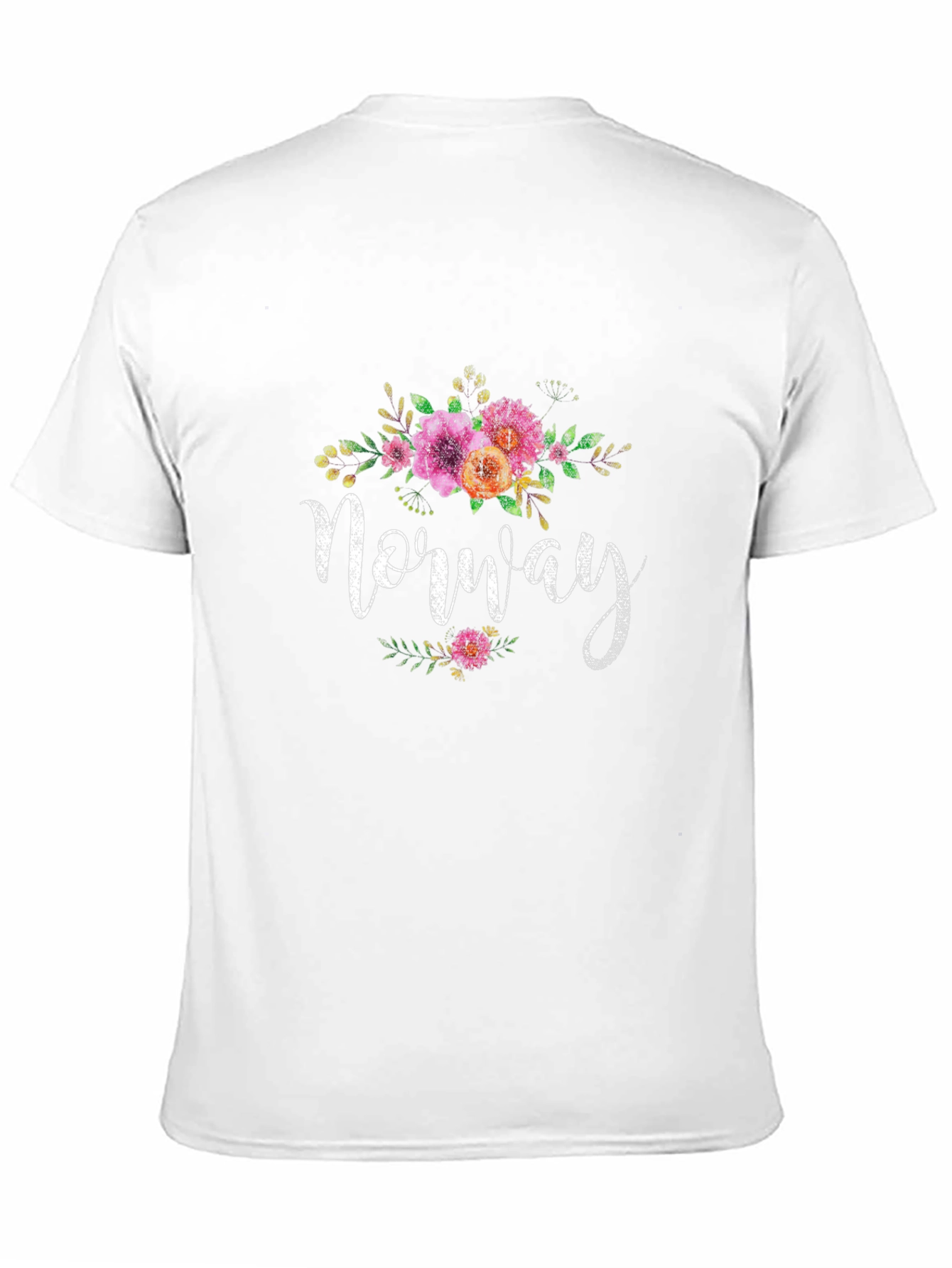 Norway Floral Graphic T-Shirt - Black Unisex