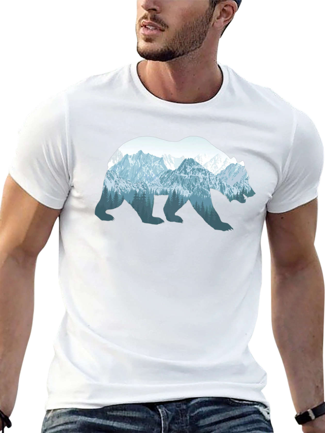 Nature Bear T-Shirt - Mens Black Graphic Tee