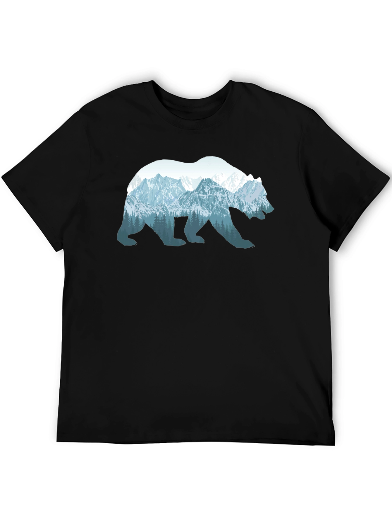 Nature Bear T-Shirt - Mens Black Graphic Tee