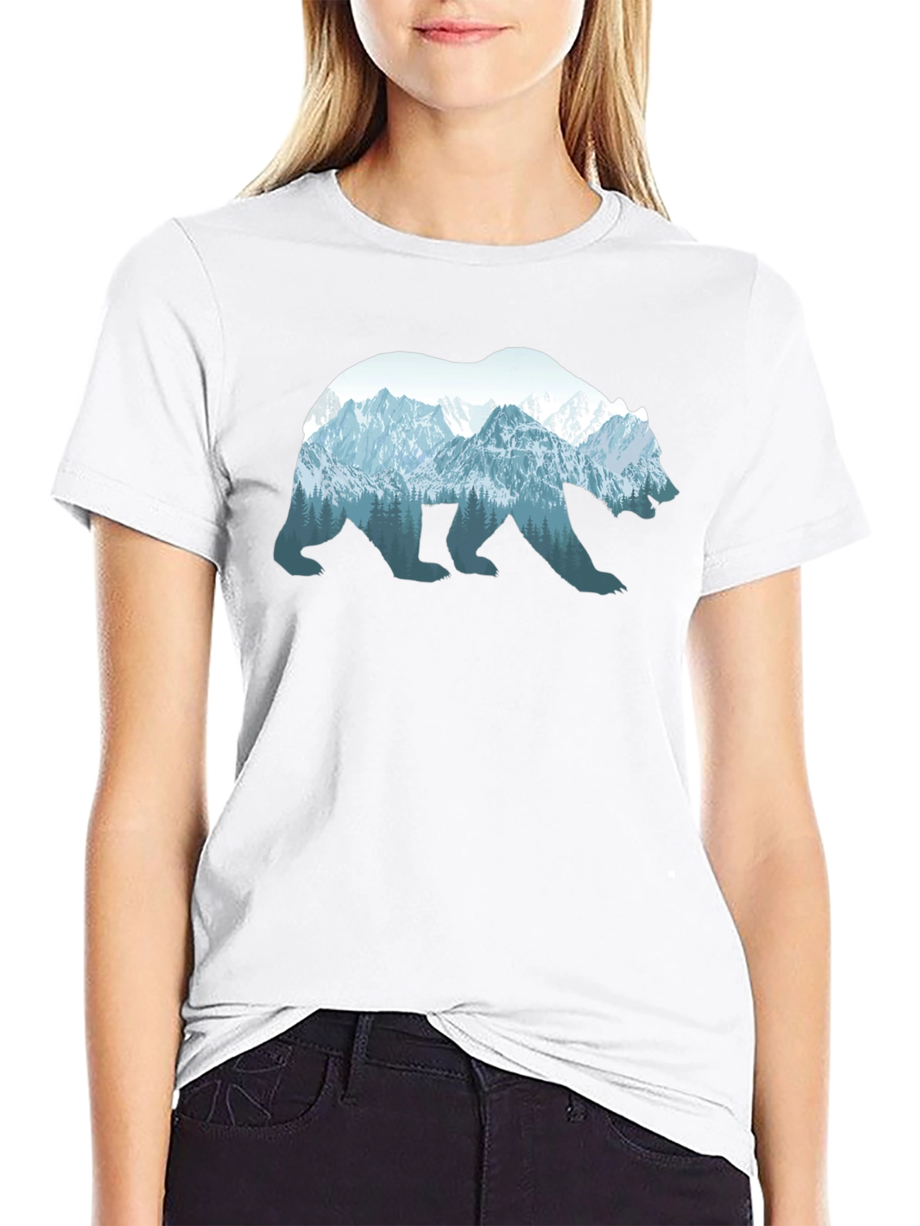 Nature Bear T-Shirt - Mens Black Graphic Tee