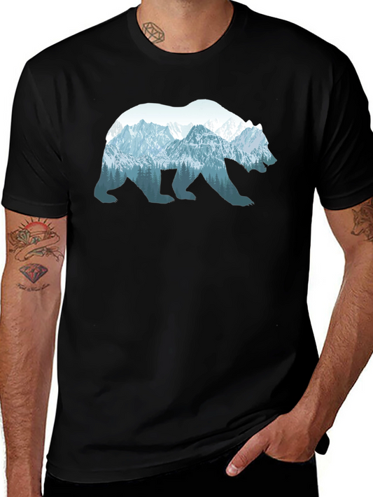 Nature Bear T-Shirt - Mens Black Graphic Tee
