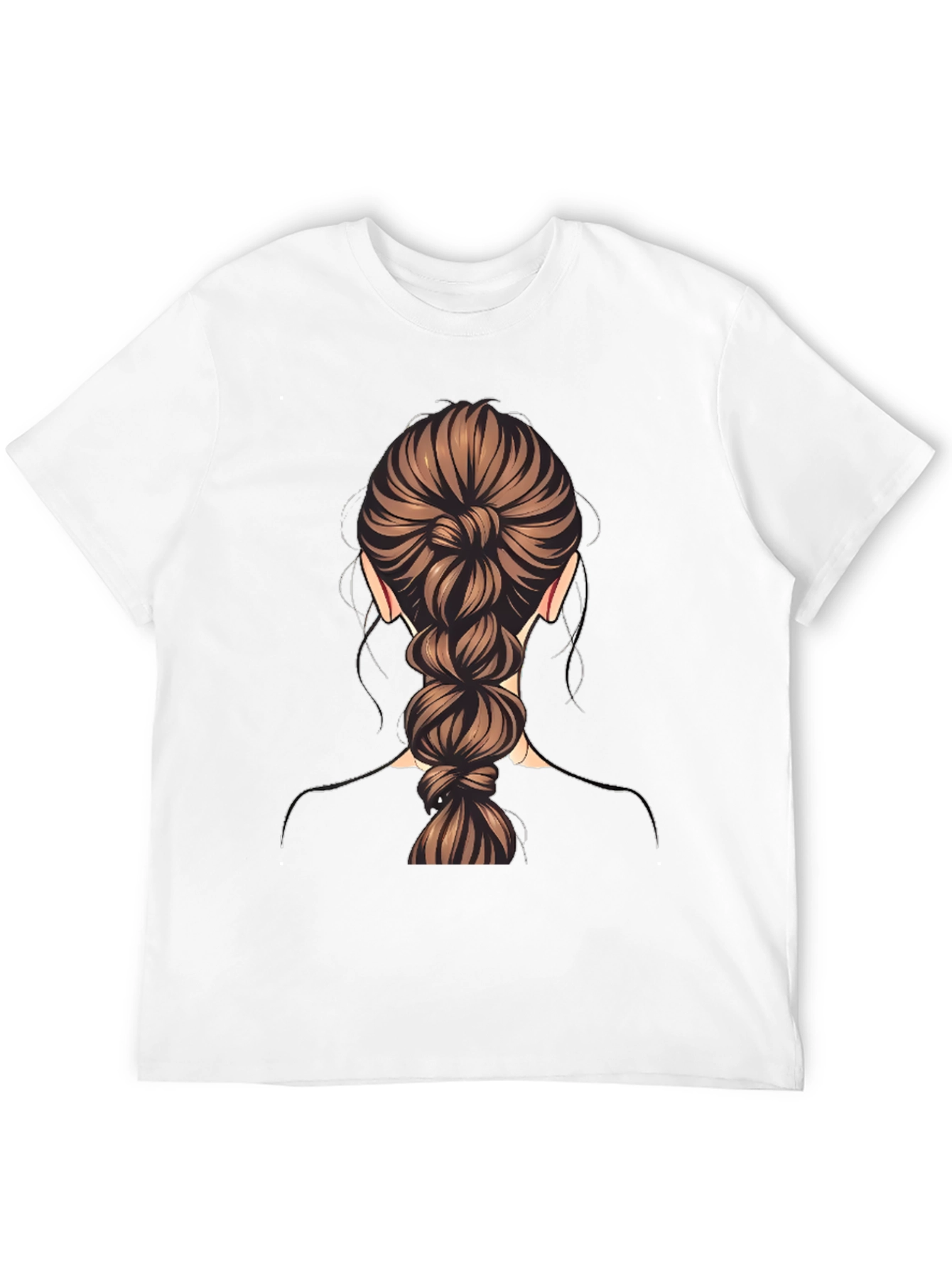 Braided Hair Graphic Tee - Stylish & Unique Design
