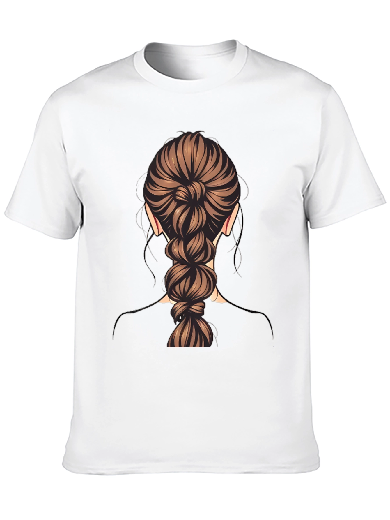 Braided Hair Graphic Tee - Stylish & Unique Design