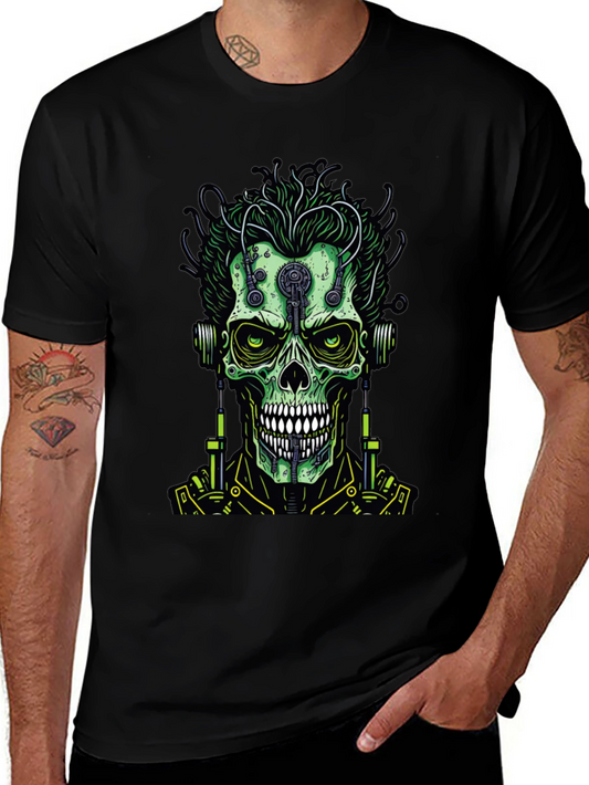 Cyberpunk Skull T-Shirt - Edgy Graphic Tee