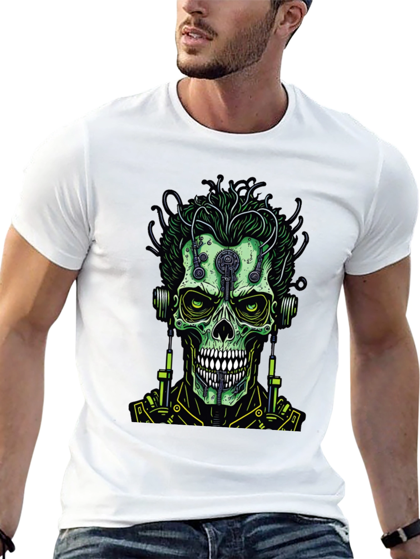 Cyberpunk Skull T-Shirt - Edgy Graphic Tee