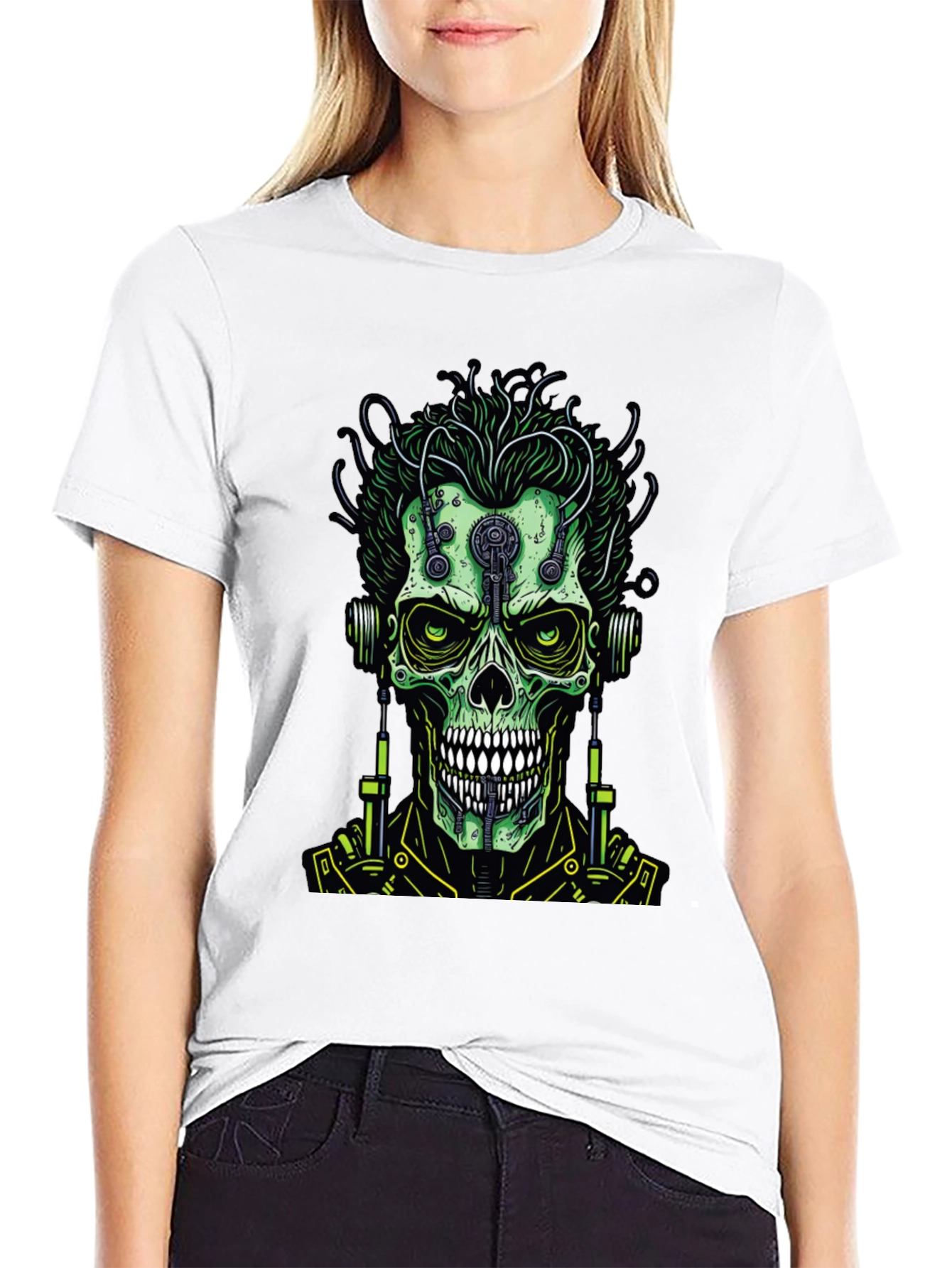 Cyberpunk Skull T-Shirt - Edgy Graphic Tee