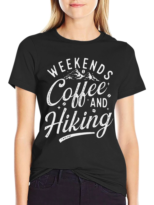 Weekends Coffee and Hiking Black T-Shirt