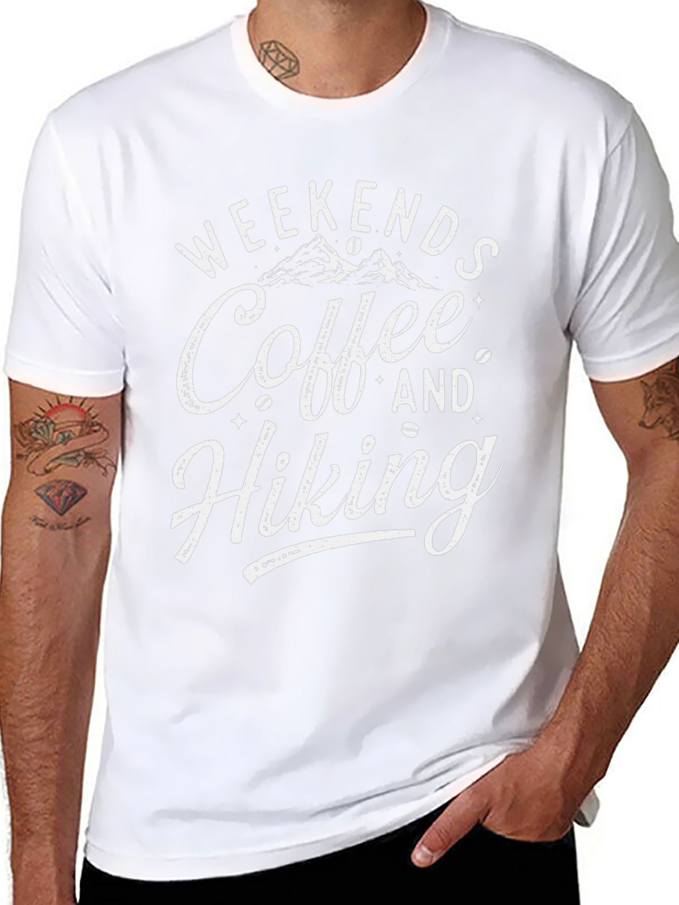 Weekends Coffee and Hiking Black T-Shirt