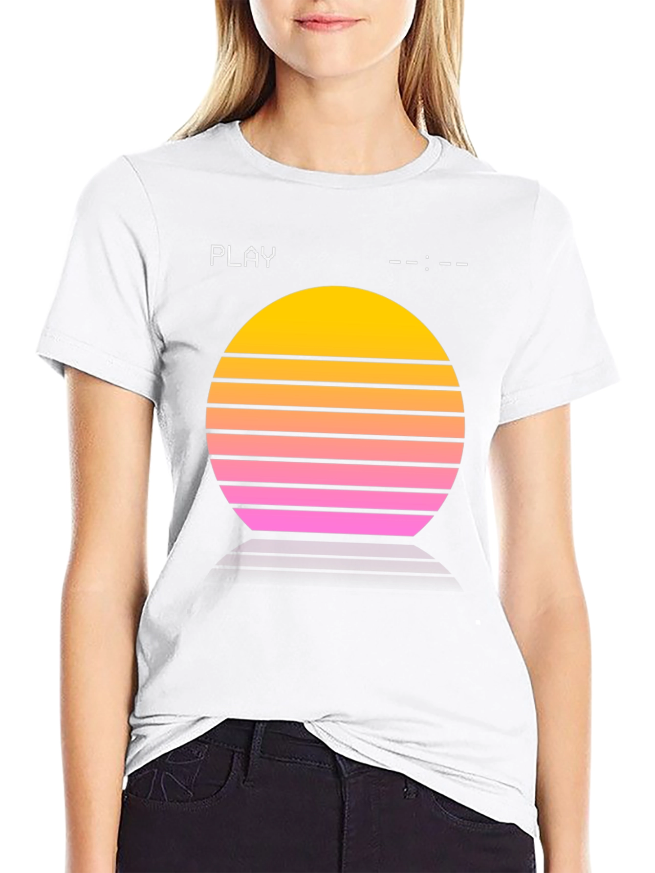 Retro Sunset Tee - Synthwave Style