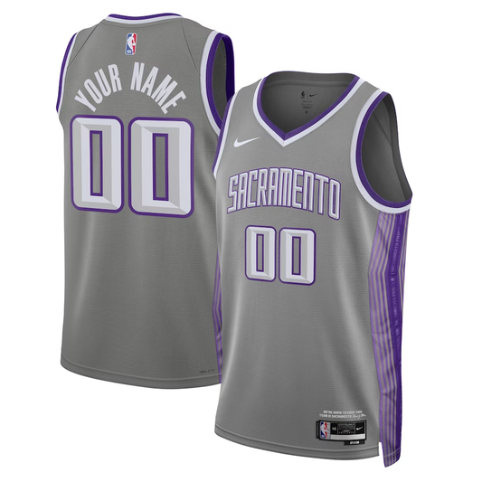 Men's Sacramento Kings Gray 2022/23 Swingman Custom Jerseys - City Edition