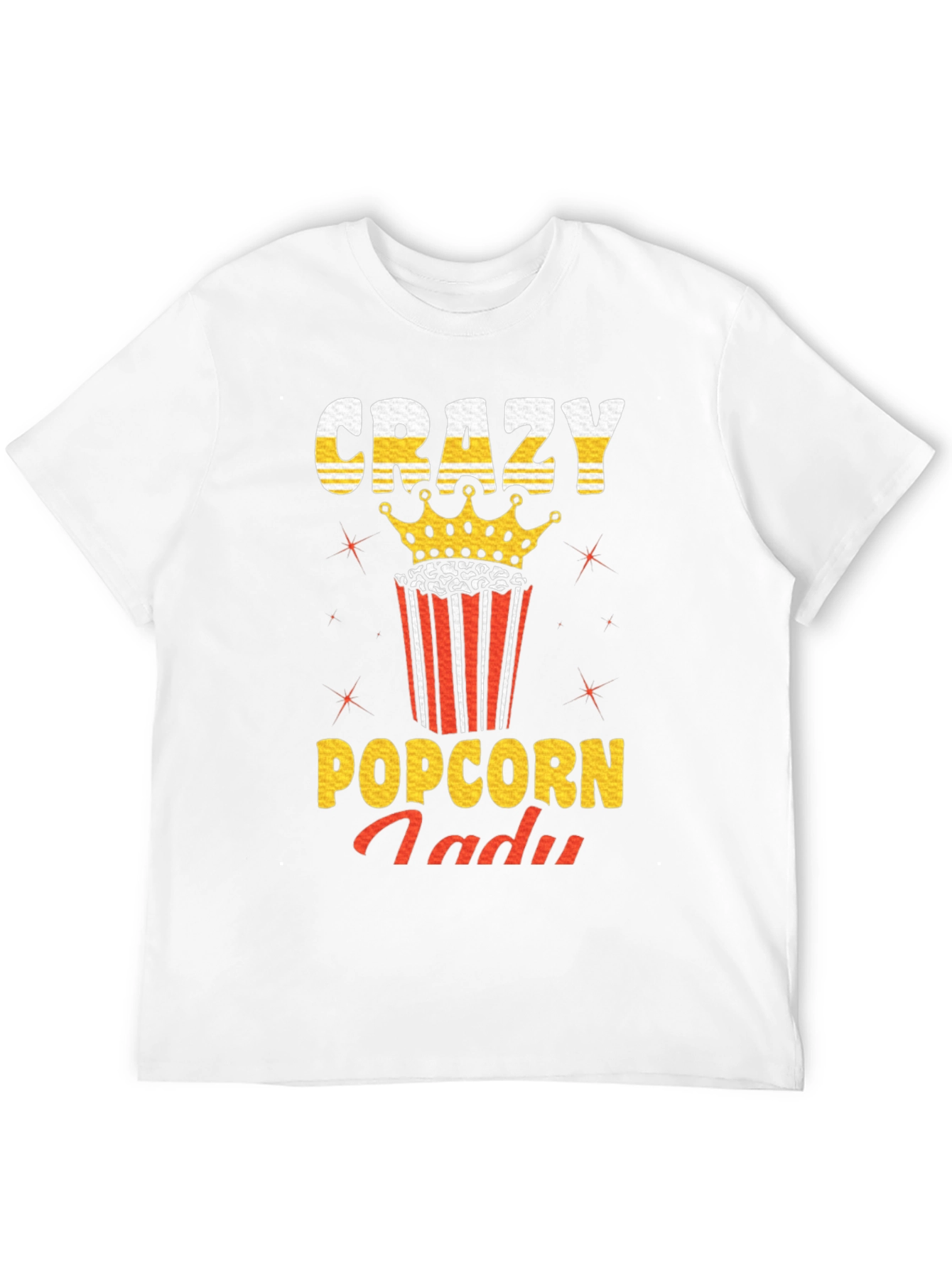 Crazy Popcorn Lady Graphic T-Shirt