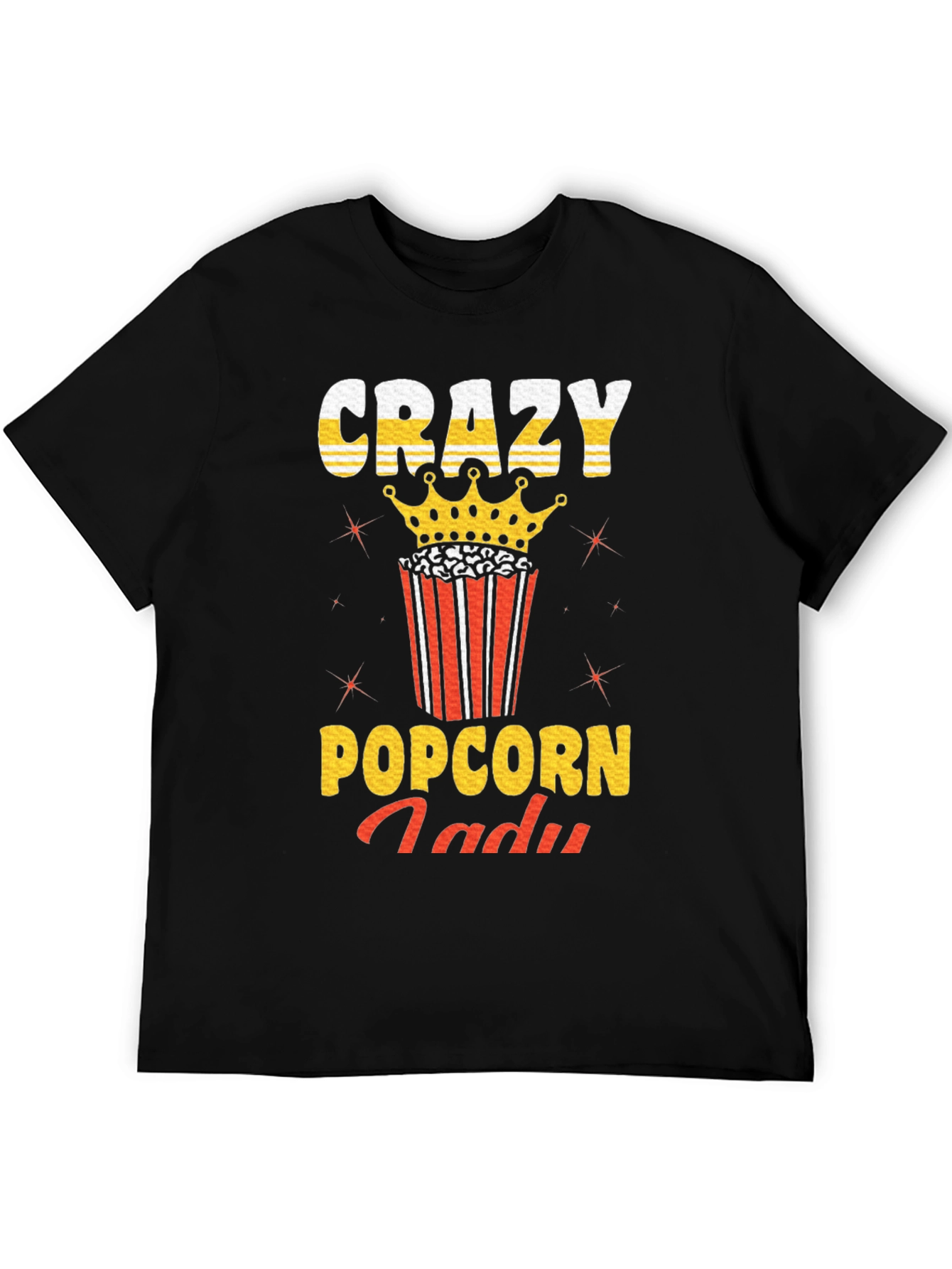 Crazy Popcorn Lady Graphic T-Shirt