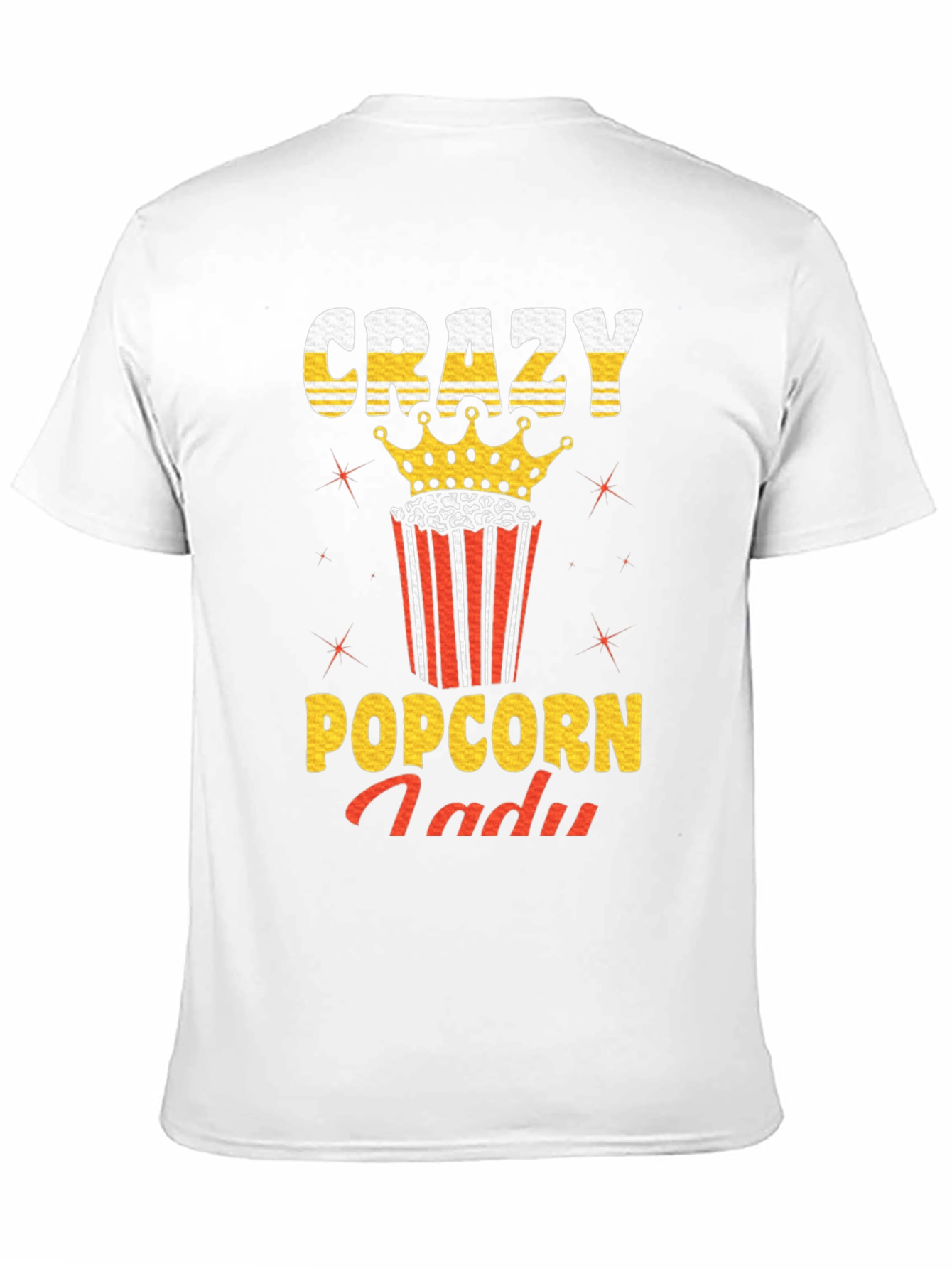 Crazy Popcorn Lady Graphic T-Shirt