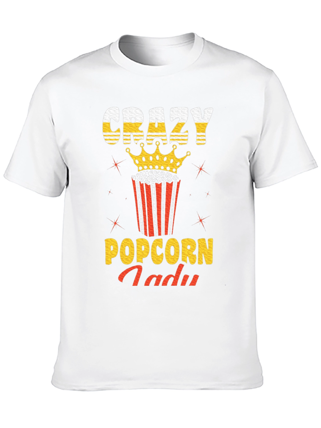 Crazy Popcorn Lady Graphic T-Shirt