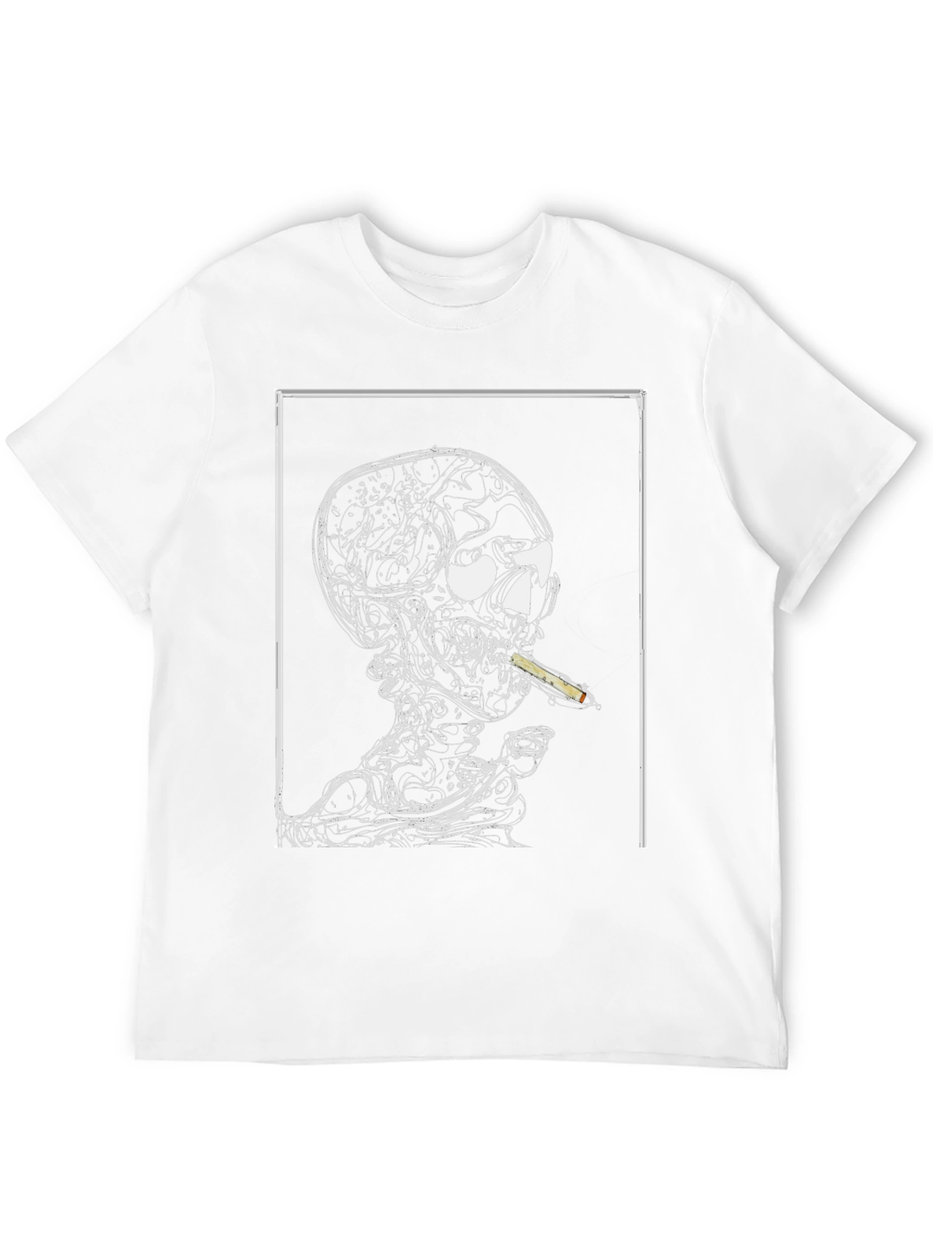 Skull Smoking Graphic T-Shirt - Black