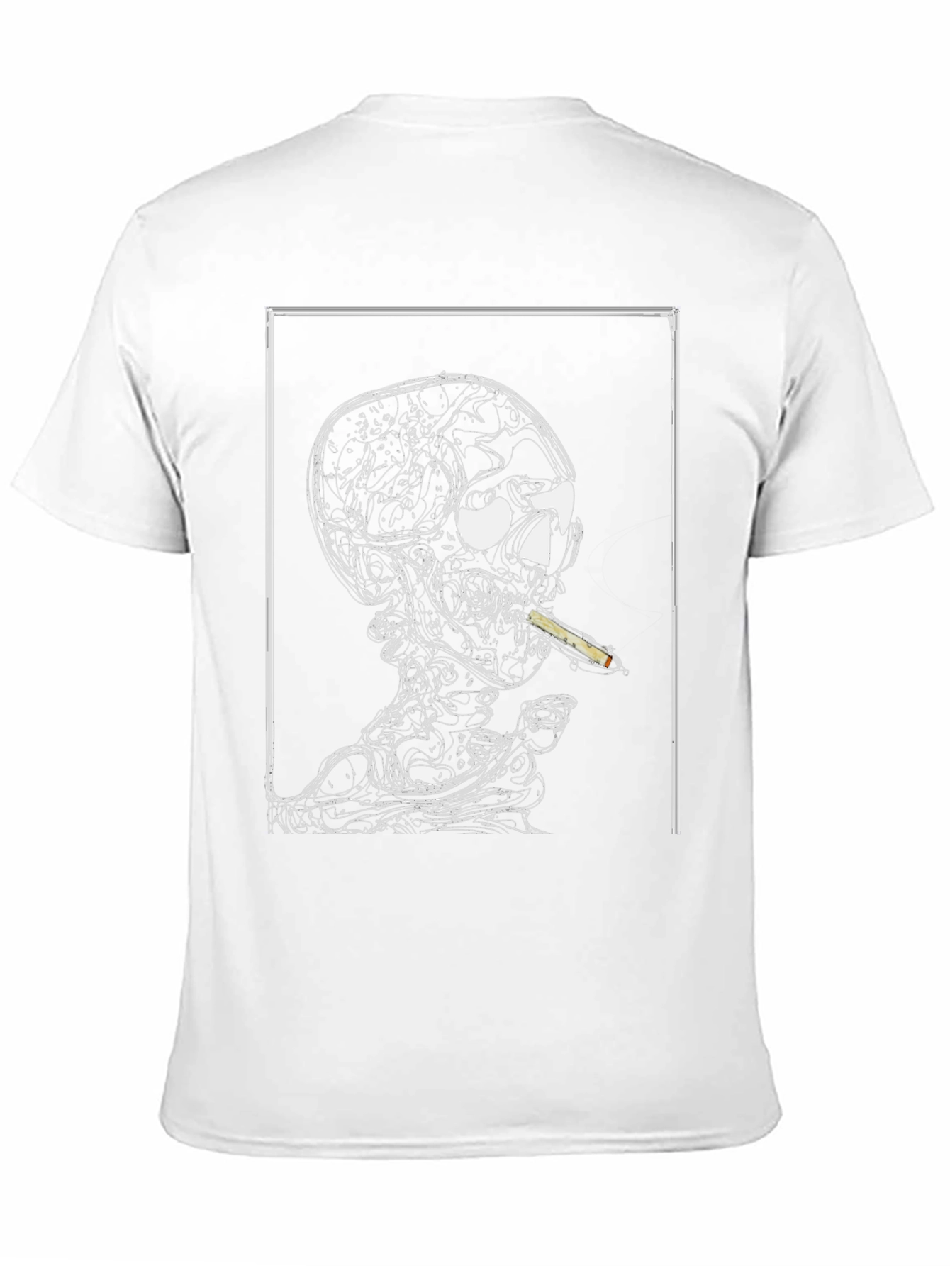 Skull Smoking Graphic T-Shirt - Black