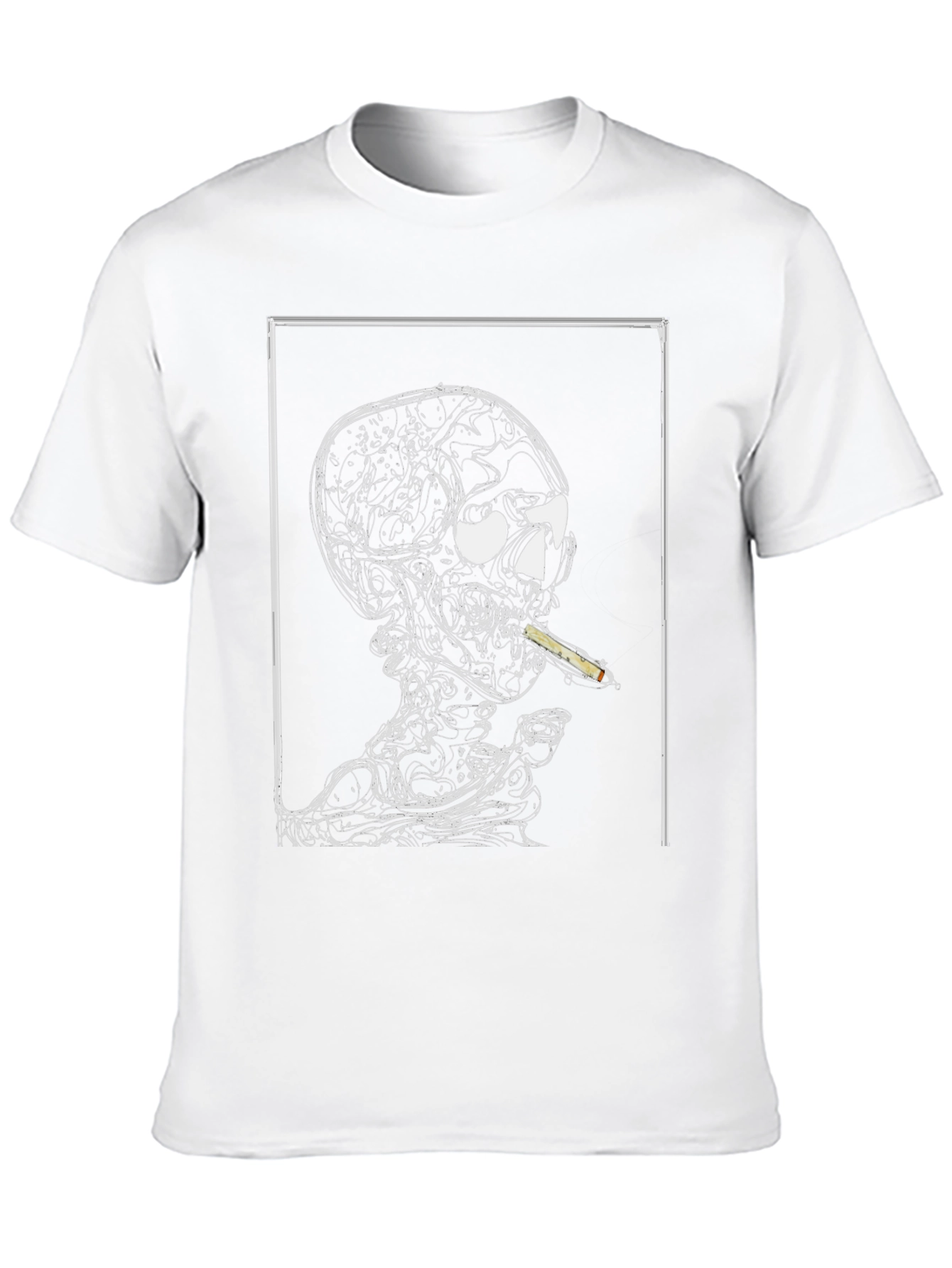 Skull Smoking Graphic T-Shirt - Black