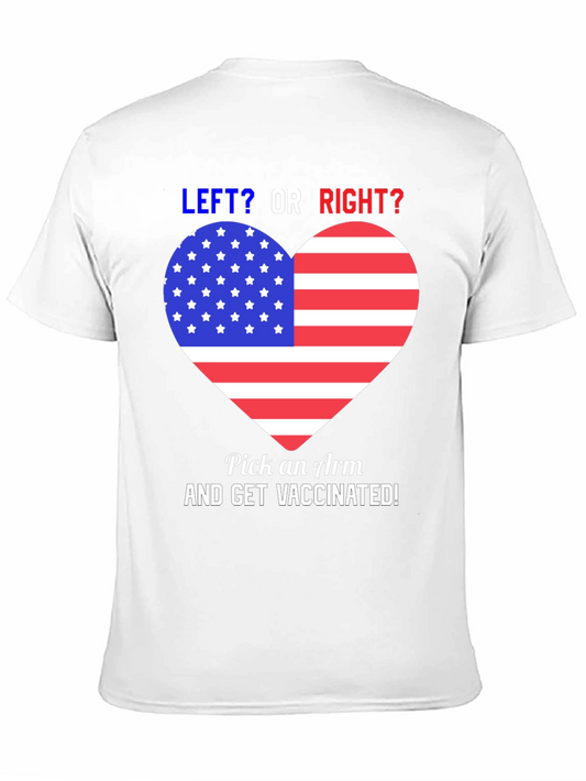 Patriotic Vaccination T-Shirt - Left or Right Get Vaccinated!