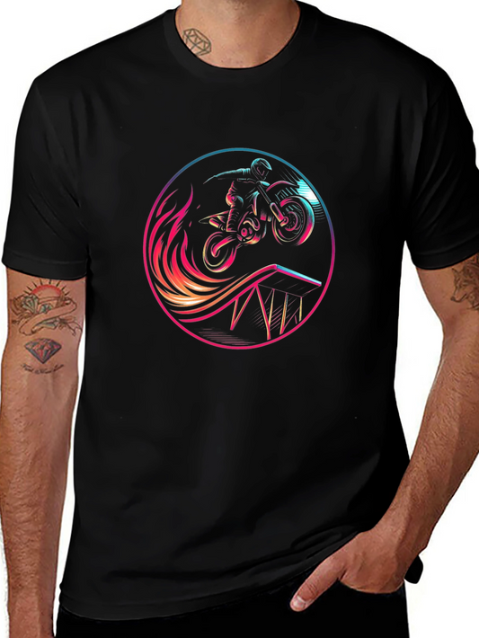 Motocross Rider Graphic Tee - Stylish Black T-Shirt
